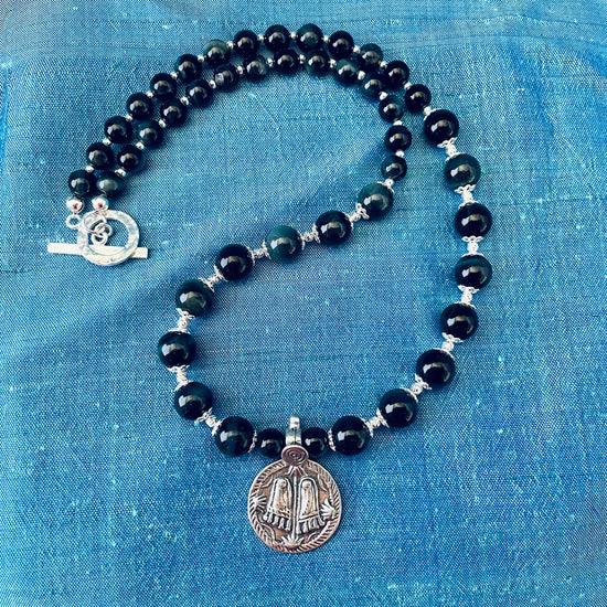 Image Title Charanam Blue Tiger’s Eye Necklace
